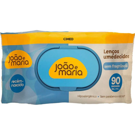 Lenco Umedecido Joao E Maria S/ Fragrancia 90 Unidades
