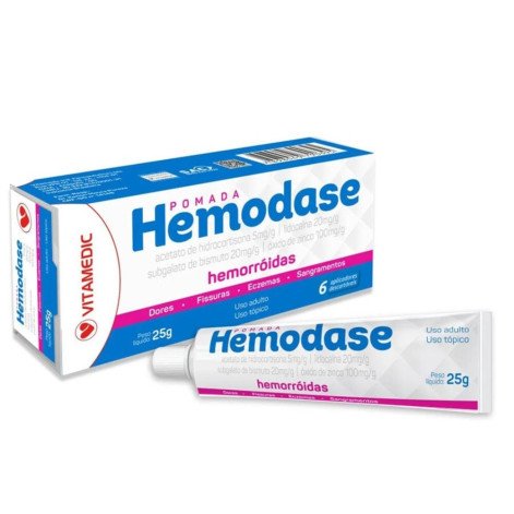 Pomada para Hemorroidas Hemodase Com 6 Aplicadores Vitamedic
