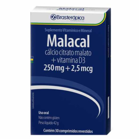 Malacal 250mg + 2,5mcg 30 Comprimidos