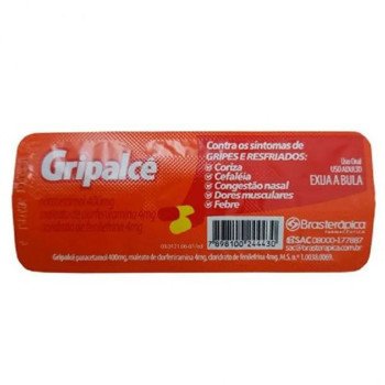Gripalcê Paracetamol 400mg + Maleato de Clorferinamina 4mg + Cloridrato de Fenilefrina 4mg Antigripal 5 cápsulas