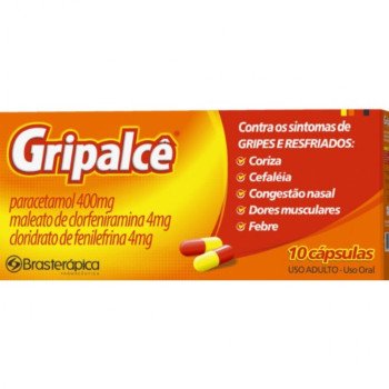 Gripalcê Paracetamol 400mg + Cloridrato Fenillefrina 4mg + Maleato de Clorfeniramina 4mg 10 cápsulas