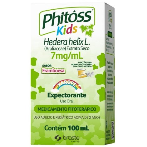 Xarope Phitóss Kids Hedera Helix L. 7mg/ml Framboesa 100ml