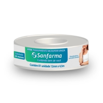 Fita Microperfurada Transparente Sanfarma 12mmx4,5m