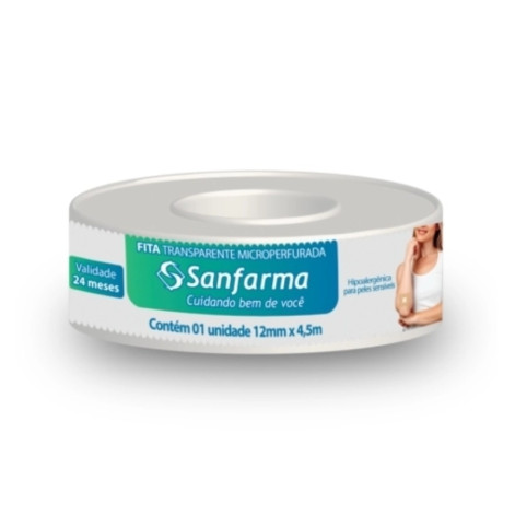 Fita Microperfurada Transparente Sanfarma 12mmx4,5m