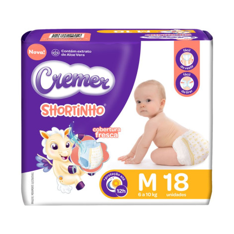Fralda Cremer Shortinho Jbinho M 18Un