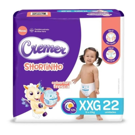 Fralda Descartável Cremer Shortinho Jumbo Tamanho Xxg