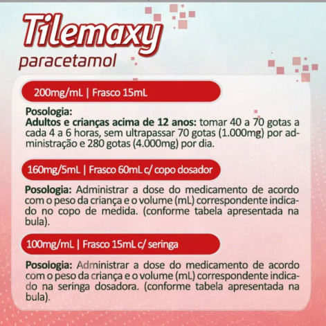 Tilemaxy Baby Paracetamol 100mg/ml Suspensão Oral 15ml