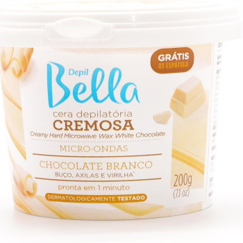 Cera Micro-Ondas Cremosa Chocolate Branco Depil Bella 200 g