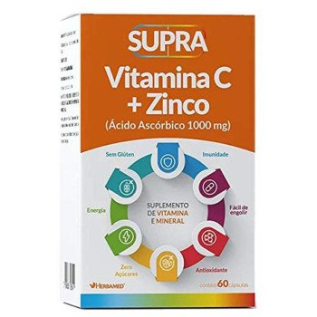 Supra Vitamina C + Zinco 1000mg Herbamed 60 Cápsulas