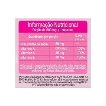 Acido Hialurônico + Vitaminas 80mg 30 Capsulas Herbamed 