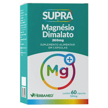 Supra Magnésio Dimalato 500mg Herbamed com 60 Cápsulas