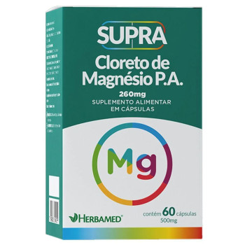 Supra Cloreto De Magnésio P.A 500mg Herbamed 60 Cápsulas