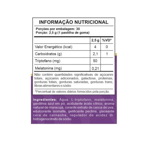 Gummy Melatonina + Triptofano Maracuja 30 Gomas Mix Nutri