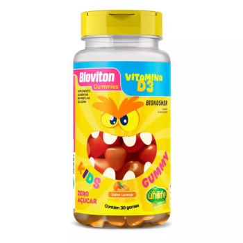 Gummy Kids Vitamina D3 Bioviton Unilive Laranja 30 Gomas