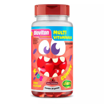 Gummy Kids Multivitaminico Bio Unili Framboesa 30 Gomas