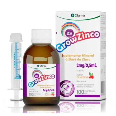 Grow Zinco Solução Oral Sabor Guaraná 100ml