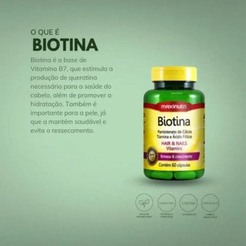 Biotina Cabelo, Pele e Unha 60 Cápsulas