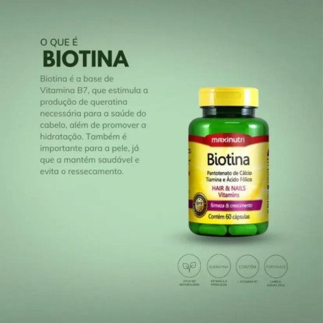 Biotina Cabelo, Pele e Unha 60 Cápsulas