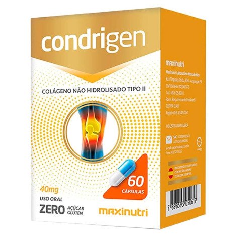 Condrigen Colágeno Tipo II Não Hidrolisado Maxinutri 40g - 60 Cápsulas