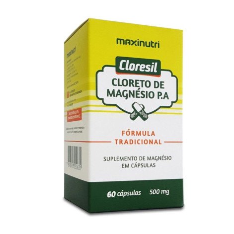 Cloresil Cloreto de Magnésio P A 500mg 60 Cápsulas Maxinutri