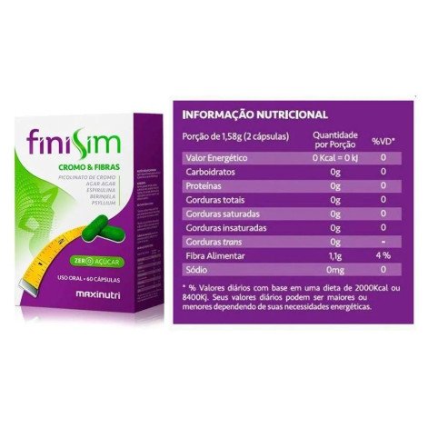 Finisim Cromo Fibras 60 Cápsulas Maxinutri