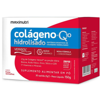 Colágeno Hidrolisado Verisol Frutas Vermelhas + Coenzima Q10 30 Sachês 5g