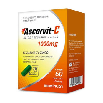 Vitamina C e Zinco 1000mg 30cps Ascorvit Maxinutri