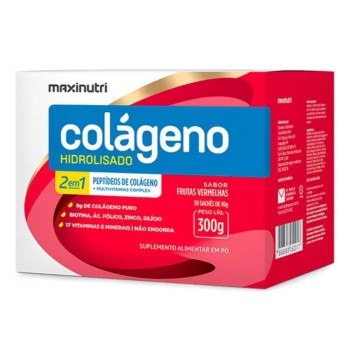 Colágeno Hidrolisado 2Em1 Sachê Verisol Frutas Vermelhas 30 X 10G Maxinutri