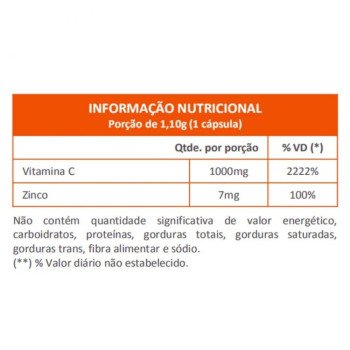 Ascorvit Vitamina C e Zinco 1000mg 30 Capsulas Maxinutri