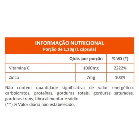Ascorvit Vitamina C e Zinco 1000mg 30 Capsulas Maxinutri