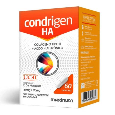 Condrigen Ha Colágeno Tipo II Ácido Hialurônico 60 cápsulas Maxinutri