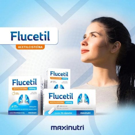 Flucetil Acetilcisteína 600mg 16 Cápsulas Maxinutri