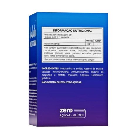 Melatonina 0,21mg Suplemento Com 60 Cápsulas Maxinutri