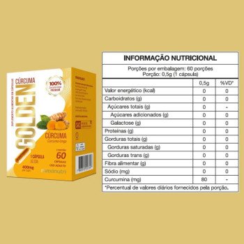 Suplemento Alimentar Maxinutri Cúrcuma Golden 400mg 60 Cápsulas