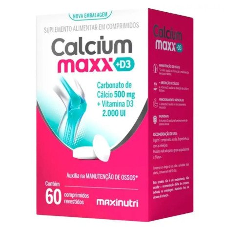 Suplemento Calcium Maxx D3 Cálcio + Vitamina D3 2000ui Maxinutri