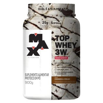 Top Whey 3W Mais Sabor Cookies e Cream 900g Max Titanium