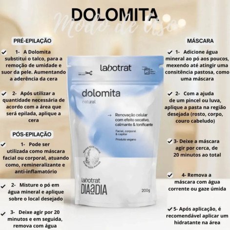 Dolomita Calmante Corpo Rosto Natural Epiltrat Labotrat 200g