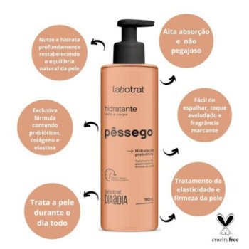 Hidratante Labotrat Pêssego Corpo e Rosto Dia a Dia 190ml