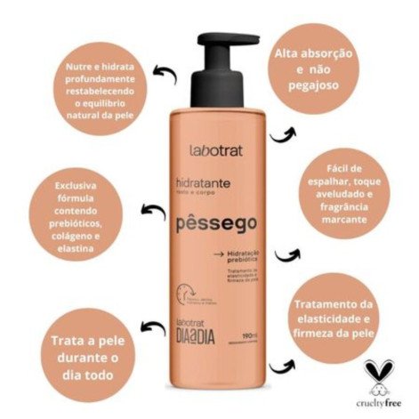 Hidratante Labotrat Pêssego Corpo e Rosto Dia a Dia 190ml