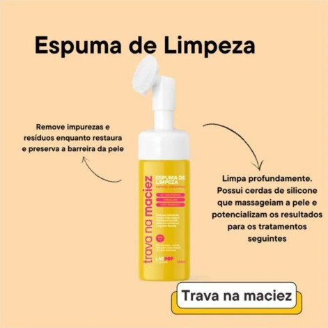 Espuma Limpeza Facial Trava Na Maciez Labpop Labotrat 130Ml