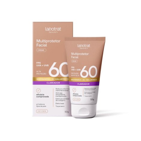 Protetor Solar Facial Labotrat Multiprotetor Bege Claro FPS60 Derm Sun 50g