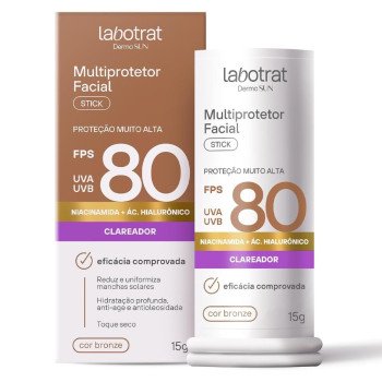 Multiprotetor Labotrat Stick Dermo Sun Fps 80 Cor Bronze 15g