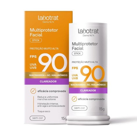 Multiprotetor Facial Stick Labotrat Dermo Sun FPS90 Sem Cor15g