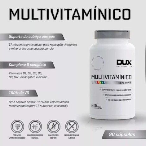 Multivitaminico Dux Nutrition 90 Cápsulas Natural