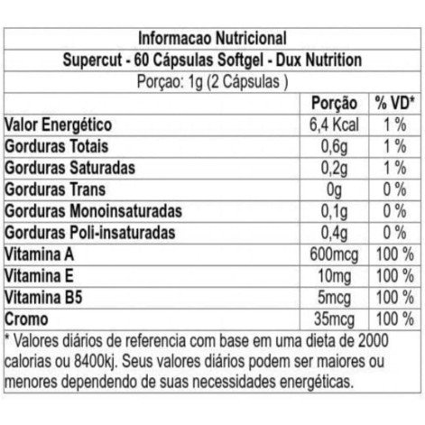 Supercut Dux Termogênico Natural com Cafeína 60 cápsulas