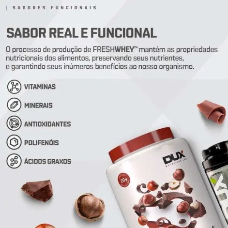 Dux Fresh Whey Sabor Chocolate Belga e Avelã Pote 900G