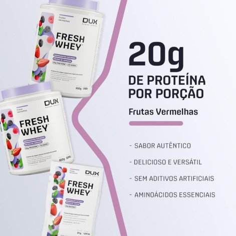 Fresh Whey Protein Sabor Frutas Vermelhas Dux Human Health 900g