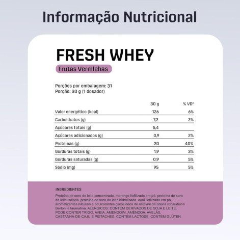 Fresh Whey Protein Sabor Frutas Vermelhas Dux Human Health 900g