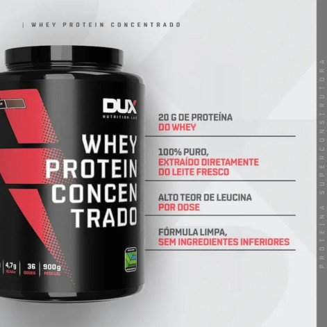 Whey Protein Dux Nutrition Concentrado Sem Sabor 900g