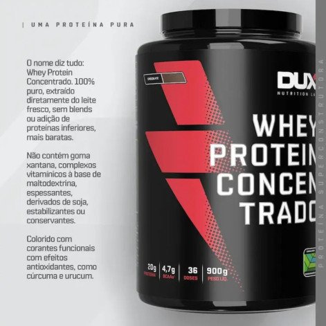 Whey Protein Dux Nutrition Concentrado Sem Sabor 900g